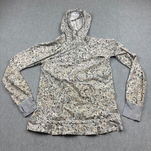 Lululemon Jacket Womens 8 Gray Lightened Up Pullover‎ Not So Petite Fleur Hooded